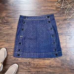 Cop. Copine • Persephonbis Skirt denim a-line mini button front sailor dark wash